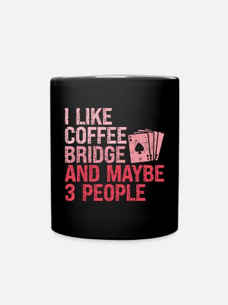 Joueur de bridge Fille Joueur de bridge Paroles Humour - Mug uni - noir