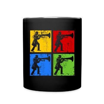 Euphonium Player Euphonist Dad Vintage Pop Art - Full Colour Mug - black - Front