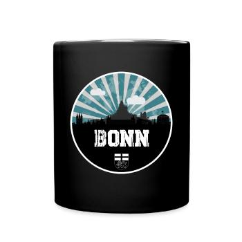 Bonn Skyline Blue Hour - Tasse einfarbig - Schwarz - Vorne