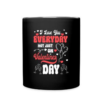 Liebe Herz Große Liebe - Tasse einfarbig - Schwarz - Vorne
