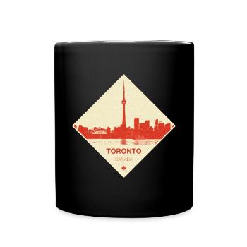 Toronto Skyline Rot Vintage Diamant - Tasse einfarbig - Schwarz - Vorne