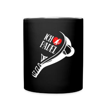 Herz Ich Liebe Padel Statement Spieler Training - Tasse einfarbig - Schwarz - Vorne
