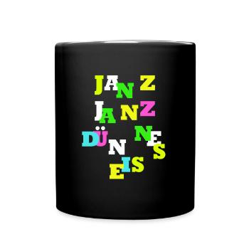 JANZ JANZ DÜNNES EIS OHJA witziges Design für dich - Tasse einfarbig - Schwarz - Vorne