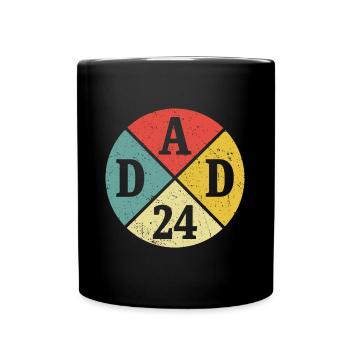 Vater Papa Dad 2024 Geschenk Neuer Vater 24 - Tasse einfarbig - Schwarz - Vorne