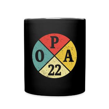 Opa 22 Geschenk Großvater Zukünftiger Opa 2022 - Tasse einfarbig - Schwarz - Vorne