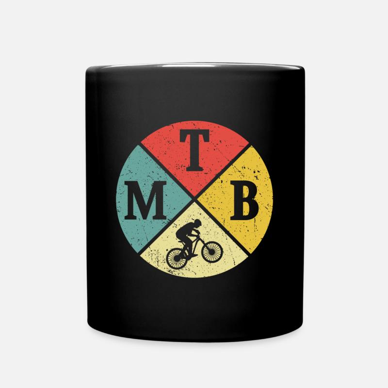 Mountainbike retro MTB mountainbiker downhiller - Tasse einfarbig - Schwarz