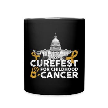 Curefest Childhood Cancer Ribbon - Full Colour Mug - black - Front