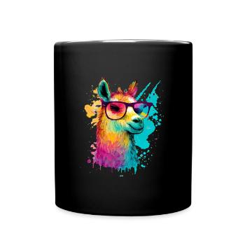 Lama - Mug uni - noir - Devant