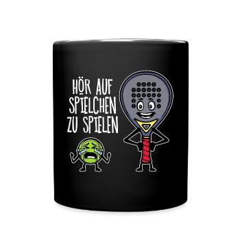Trainer Padelteam Schläger Padel Statement Bälle - Tasse einfarbig - Schwarz - Vorne