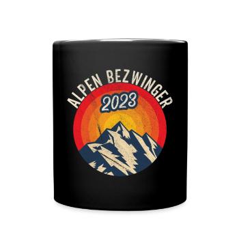 Alpenbezwinger 2023 Alpenüberquerung Finisher - Tasse einfarbig - Schwarz - Vorne