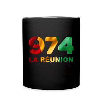 974 la réunion Rastafari Rouge Jaune Vert - Mug uni - noir - Devant