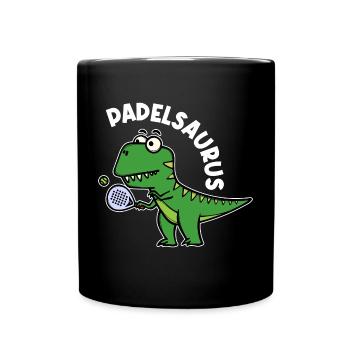 Padel Padelspiel Sport Spieler Dinosaurier Spruch - Tasse einfarbig - Schwarz - Vorne