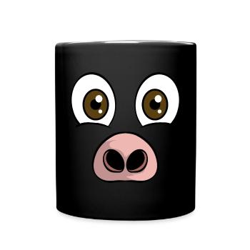 Visage Cochon Animal Motif Costume - Mug uni - noir - Devant