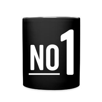 No 1 - Nummer eins - Tasse einfarbig - Schwarz - Vorne