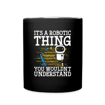 Robot Gear Cyborg - Full Colour Mug - black - Front
