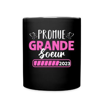 Promue grande soeur en 2023 annonce naissance - Mug uni - noir - Devant