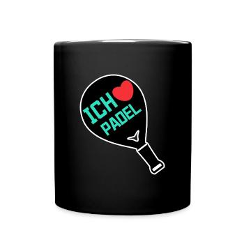 Sport Herz Fans Ich Liebe Padel Statement Schläger - Tasse einfarbig - Schwarz - Vorne
