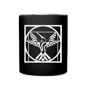 Vitruvianer weißer Vogel - Tasse einfarbig - Schwarz - Vorne