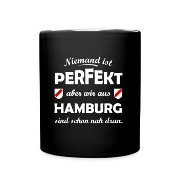 Die Hamburger - Tasse einfarbig - Schwarz - Vorne