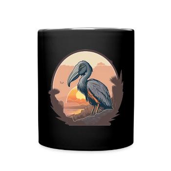 Schuhschnabel retro - Tasse einfarbig - Schwarz - Vorne