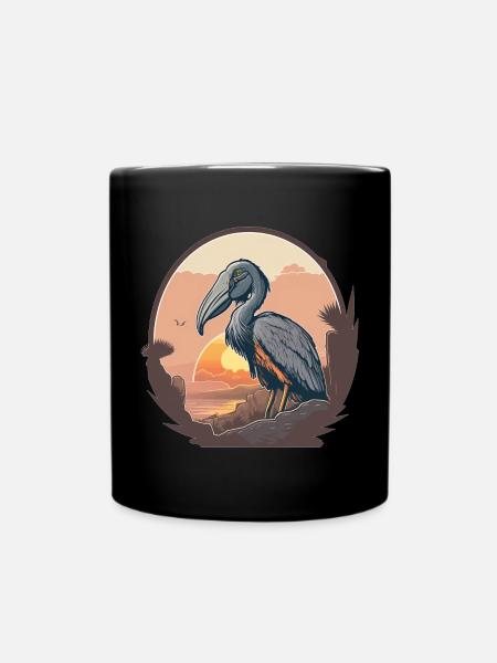Schuhschnabel retro - Tasse einfarbig - Schwarz