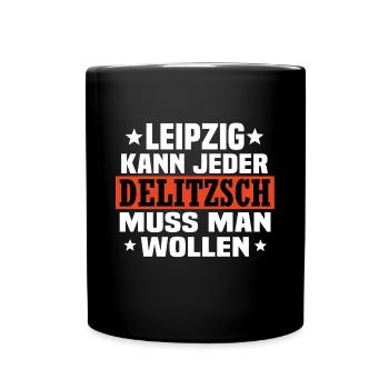 Delitzsch - Tasse einfarbig - Schwarz - Vorne