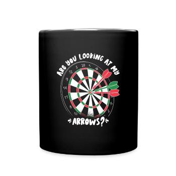 Dart Kneipen Design - Tasse einfarbig - Schwarz - Vorne