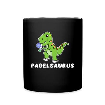 Padel-Tennis Spieler Cooler Spruch Dinosaurier - Tasse einfarbig - Schwarz - Vorne