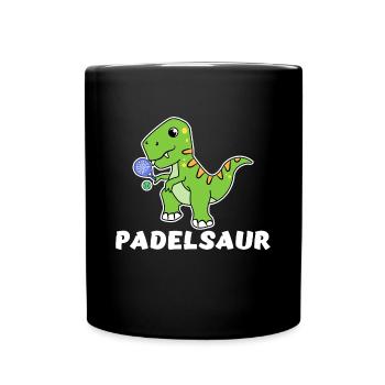 Dinosaurier Padel Cooler Spruch Padelspiel Tennis - Tasse einfarbig - Schwarz - Vorne