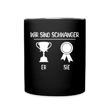 Baby Familienglück Elternteil Statement Schwanger - Tasse einfarbig - Schwarz - Vorne