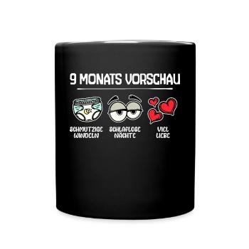 Elternschaft Statement Baby Geburt Schwanger Herz - Tasse einfarbig - Schwarz - Vorne