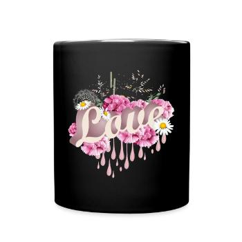 lush Mother's Day bouquet with cloves - Full Colour Mug - black - Front