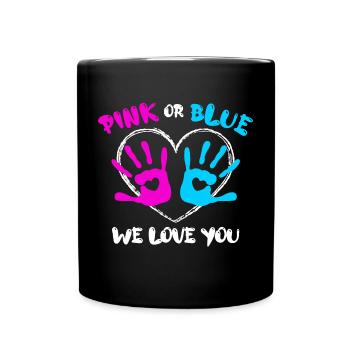 Pregnant Parents Statement Baby Happiness Family Heart - Full Colour Mug - black - Front