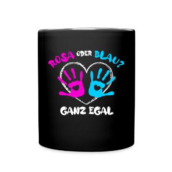 Elternteil Schwanger Statement Herz Familienglück - Tasse einfarbig - Schwarz - Vorne