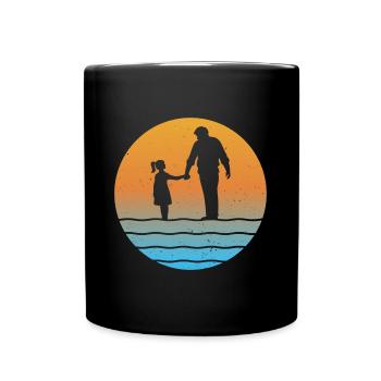 Vater und tochter Sunset Opa und Enkelin - Tasse einfarbig - Schwarz - Vorne