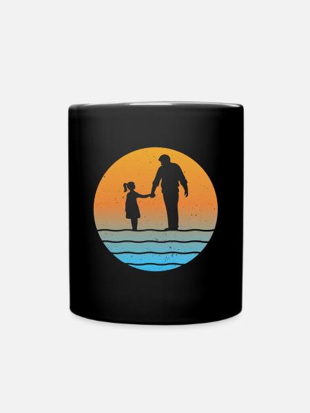 Père et fille Sunset Grand-père et petite-fille - Mug uni - noir