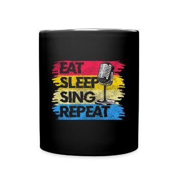 Singen Singer Singstimme - Tasse einfarbig - Schwarz - Vorne