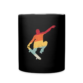 Skater retro skateboard t-shirt skater - Tasse einfarbig - Schwarz - Vorne