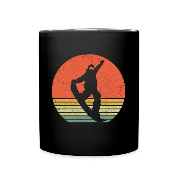 Snowboard rétro snowboard - Mug uni - noir - Devant