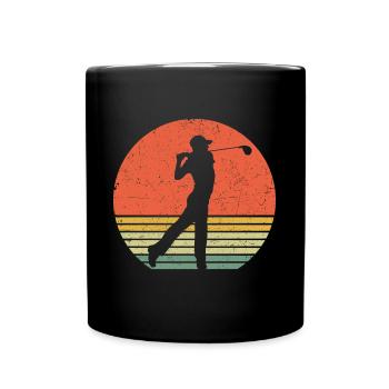 Golf Golfing Retro Golfer - Full Colour Mug - black - Front
