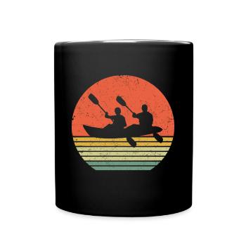 Kajak Kanu retro kajakfahren Rudern Ruderer Team - Tasse einfarbig - Schwarz - Vorne