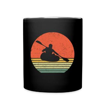 Kajakfahren Paddelboot Retro Kajak Kanu - Tasse einfarbig - Schwarz - Vorne