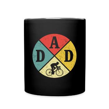 Retro dad cyclist daddy cyclist - Full Colour Mug - black - Front