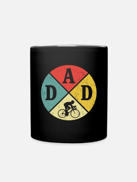 Retro dad cyclist papa radfahrer - Tasse einfarbig - Schwarz