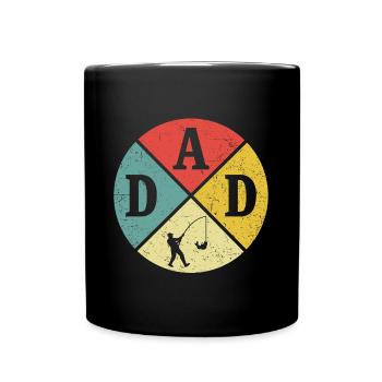 Retro Papa Pêcheur Papa Pêcheur Papa Papa Pêche - Mug uni - noir - Devant