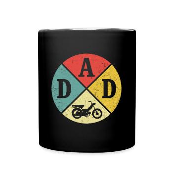 Rétro papa cyclomoteur père cyclomoteur cyclomoteur - Mug uni - noir - Devant