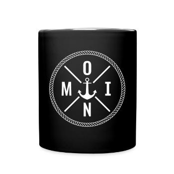 Moin Anker Seil Tau - Lustige Sprüche Plattdeutsch - Tasse einfarbig - Schwarz - Vorne