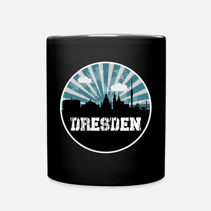Dresden Blue Hour Skyline - Tasse einfarbig - Schwarz