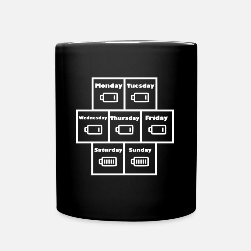 Die Woche Ladezustand - Tasse einfarbig - Schwarz