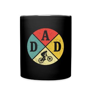 Retro MTB dad t-shirt mountain bike mountain biker - Full Colour Mug - black - Front